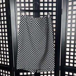 ⚫⚪ Chico's Black White Polka Dot Skirt Size 3 A-Line Stretch Flowy ⚪⚫